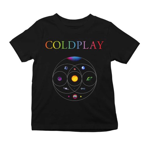 coldplay music of the spheres kids concert tee 2025 black universe artwork cities dates tonight in 2025 kid shirt 1