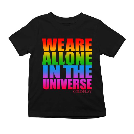coldplay music of the spheres kids concert tee 2025 we are all one in the universe rainbow artwork tour dates kid shirt 1