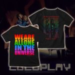 coldplay music of the spheres kids concert tee 2025 we are all one in the universe rainbow artwork tour dates kid shirt