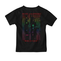 coldplay music of the spheres kids concert tee 2025 we are all one in the universe rainbow artwork tour dates kid shirt 2