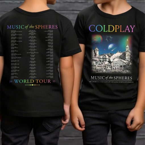 coldplay music of the spheres kids concert tee january 09 11 13 14 2025 abu dhabi zayed sports city show tonight in abu dhabi kid shirt 4