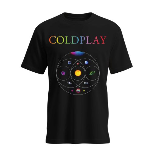 coldplay music of the spheres tour unisex t shirt 2025 tonight in 2025 black universe artwork cities dates concert tee 1