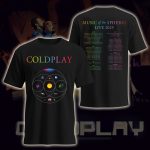 coldplay music of the spheres tour unisex t shirt 2025 tonight in 2025 black universe artwork cities dates concert tee