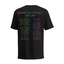 coldplay music of the spheres tour unisex t shirt 2025 tonight in 2025 black universe artwork cities dates concert tee 2