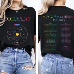 coldplay music of the spheres tour unisex t shirt 2025 tonight in 2025 black universe artwork cities dates concert tee 3