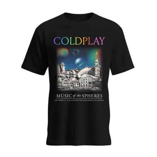 coldplay music of the spheres tour unisex t shirt january 09111314 2025 tonight in abu dhabi concert tee zayed sports city stadium 1