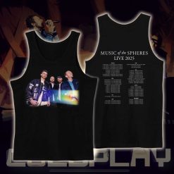 coldplay music of the spheres tour unisex tanktop 2025 band photo world tour cities dates concert tank