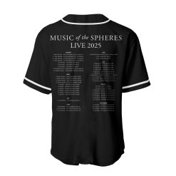 coldplay music of the spheres world tour baseball jersey 2025 band photo cities dates limited edition 2