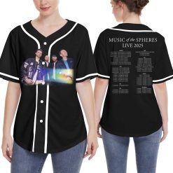 coldplay music of the spheres world tour baseball jersey 2025 band photo cities dates limited edition 3
