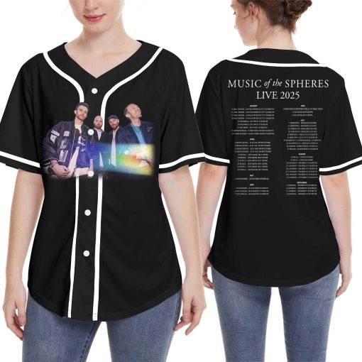 coldplay music of the spheres world tour baseball jersey 2025 band photo cities dates limited edition 3