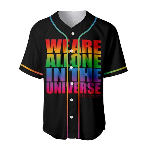 coldplay music of the spheres world tour baseball jersey 2025 we are all one in the universe rainbow artwork cities dates 1