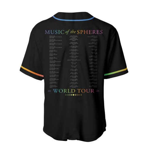 coldplay music of the spheres world tour baseball jersey january 09 11 13 14 2025 tonight in abu dhabi concert zayed sports city stadium 2