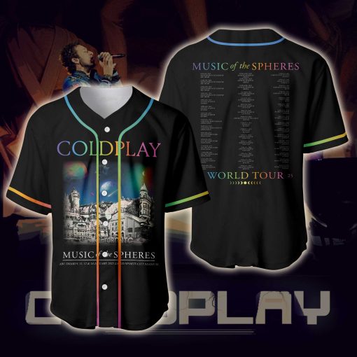 coldplay music of the spheres world tour baseball jersey january 09 11 13 14 2025 tonight in abu dhabi concert zayed sports city stadium