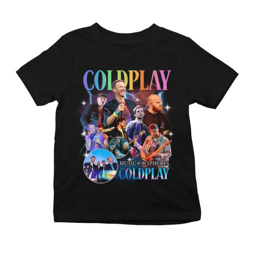 maglietta vintage coldplay music of the spheres kids concert tee 2025 band photo cities dates tonight in 2025 kid shirt 1
