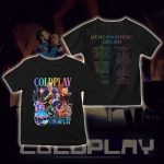 maglietta vintage coldplay music of the spheres kids concert tee 2025 band photo cities dates tonight in 2025 kid shirt