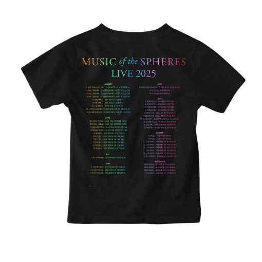maglietta vintage coldplay music of the spheres kids concert tee 2025 band photo cities dates tonight in 2025 kid shirt 2