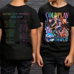 maglietta vintage coldplay music of the spheres kids concert tee 2025 band photo cities dates tonight in 2025 kid shirt 4