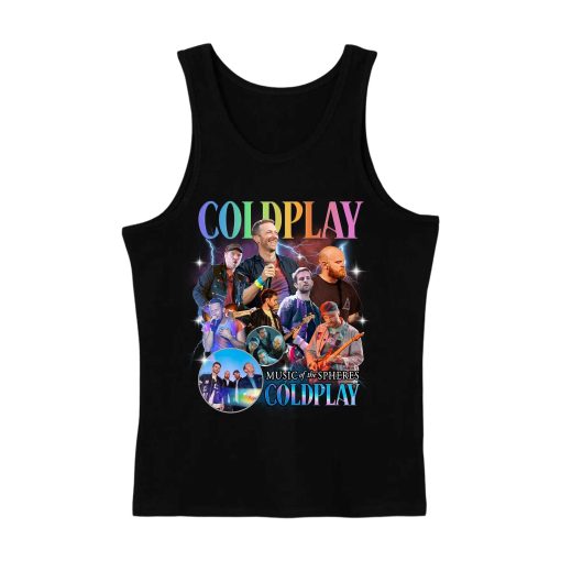 maglietta vintage coldplay music of the spheres tour unisex tanktop 2025 tonight in 2025 band photo cities dates concert tank 1