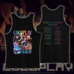maglietta vintage coldplay music of the spheres tour unisex tanktop 2025 tonight in 2025 band photo cities dates concert tank