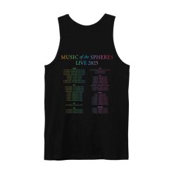 maglietta vintage coldplay music of the spheres tour unisex tanktop 2025 tonight in 2025 band photo cities dates concert tank 2
