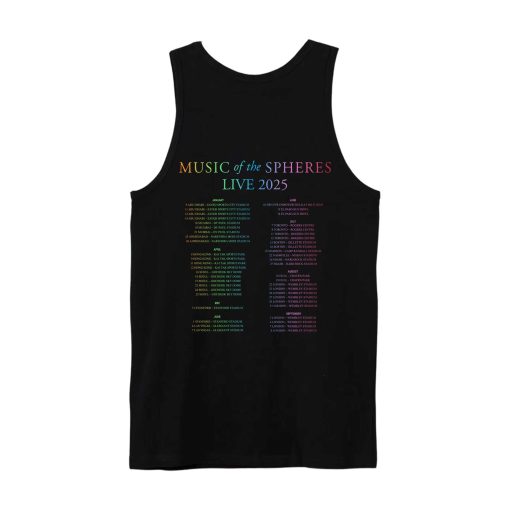 maglietta vintage coldplay music of the spheres tour unisex tanktop 2025 tonight in 2025 band photo cities dates concert tank 2