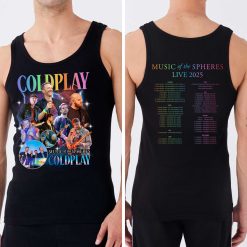 maglietta vintage coldplay music of the spheres tour unisex tanktop 2025 tonight in 2025 band photo cities dates concert tank 4