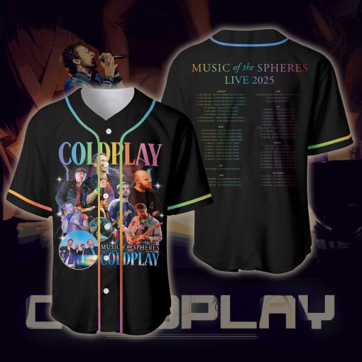 maglietta vintage coldplay music of the spheres world tour baseball jersey 2025 band photo cities dates tonight in 2025 limited edition