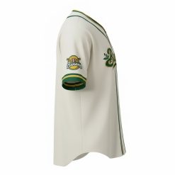 Cream Green Bananas Baseball Jersey Retro Fan Apparel Button Up Shirt 1 - Thundermerch.com