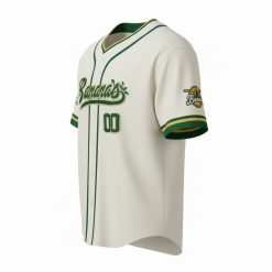 Cream Green Bananas Baseball Jersey Retro Fan Apparel Button Up Shirt 2 - Thundermerch.com