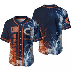 Customizable Chicago Bears Fan Baseball Jersey Abstract Distressed Design - Thundermerch.com