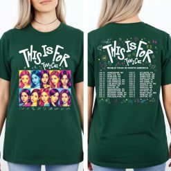 Twice K Pop World Tour North America T Shirt Official Fan Concert Merch Dark Green Cotton Tee - Thundermerch.com