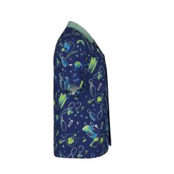 Vibrant Bowling Aloha Hawaiian Shirt Navy Blue Strike Pattern Short Sleeve Button Up 2 - Thundermerch.com