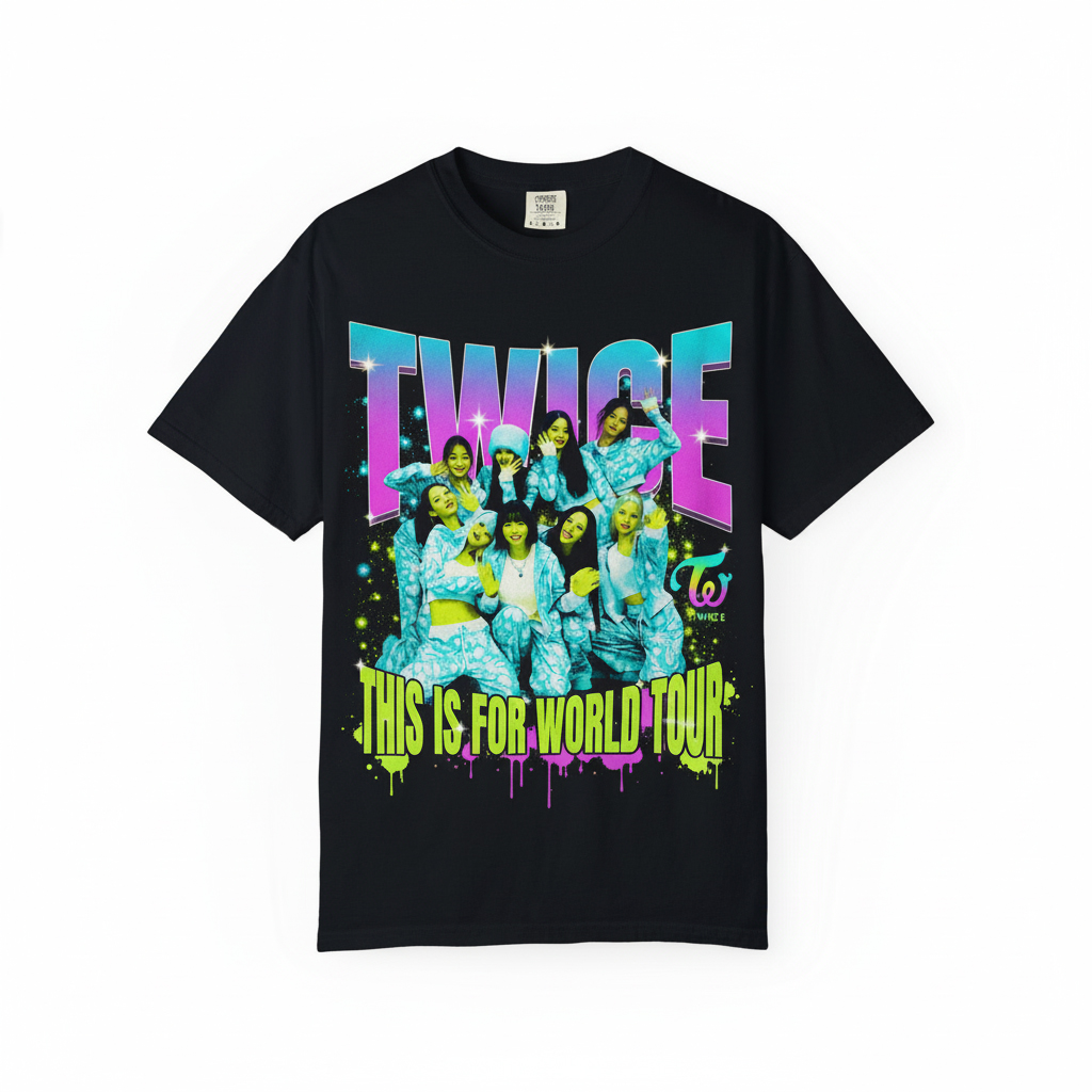 Official Twice This Is For World Tour Black K Pop Graphic T Shirt For Once Fans - Thundermerch.com