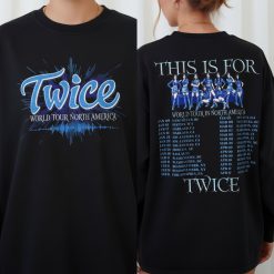 Official Twice World Tour North America Black Crewneck Sweatshirt K Pop Fan Merchandise Apparel - Thundermerch.com