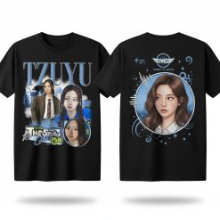 Twice K Pop Tzuyu Mina Vintage Style Black Graphic T Shirt Fan Merchandise - Thundermerch.com
