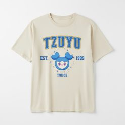 Twice Tzuyu 1999 Est K Pop Graphic T Shirt Cream Cotton Fan Merch Tee - Thundermerch.com