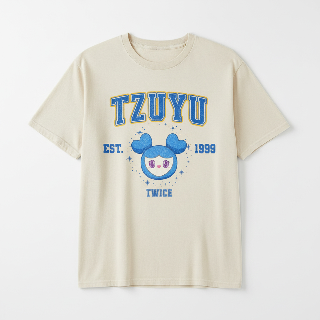 Twice Tzuyu 1999 Est K Pop Graphic T Shirt Cream Cotton Fan Merch Tee - Thundermerch.com